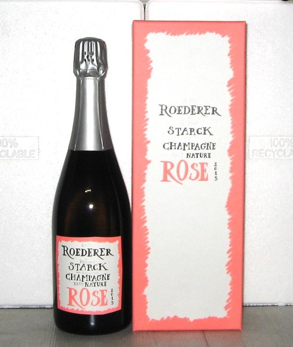 2015 Louis Roederer Roederer and Philippe Starck Brut Nature Rosé Vintage - Champagne Brut Nature - 1 Flaske (075L)