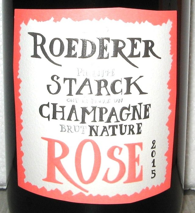 2015 Louis Roederer Roederer and Philippe Starck Brut Nature Rosé Vintage - Champagne Brut Nature - 1 Flaske (075L)