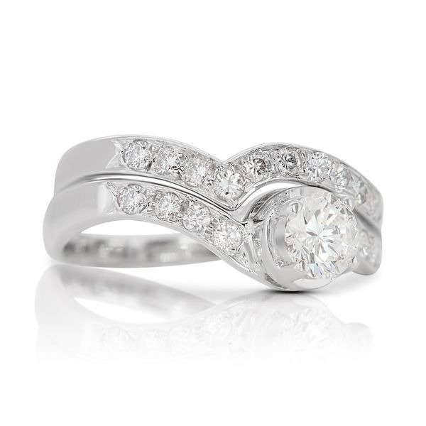 Ring - 18 kraat Hvidguld -  050ct tw Diamant (Natur)  - Diamant