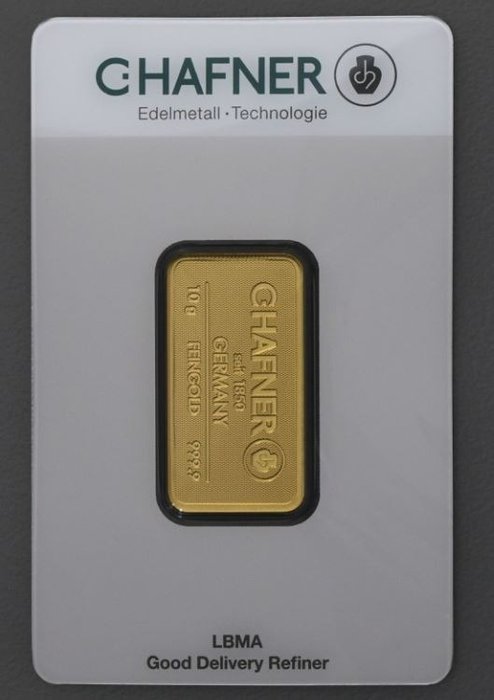 10 gram - Guld 999 - C. Hafner, Germany - Forseglet