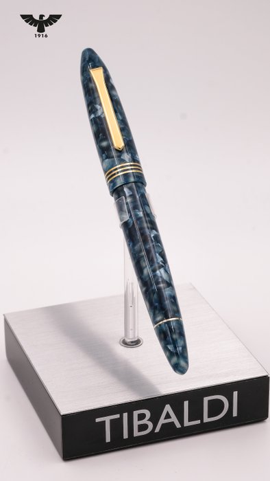 Tibaldi - Bononia Ocean Blue - Piston Fill + Montegrappa pen pouch - Fyldepen