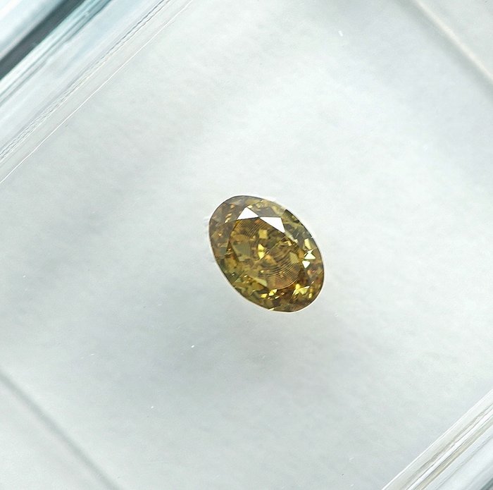 1 pcs Diamant  (Naturfarvet)  - 019 ct - Fancy intense Gul - SI1 - International Gemological Institute (IGI)