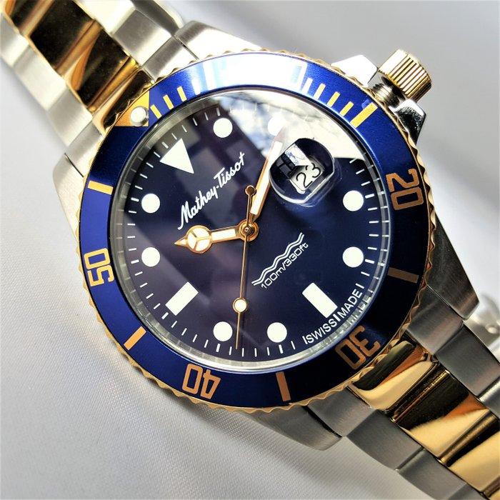 Mathey-Tissot - Swiss Diver - Deep Blue - 18K Gold - Ingen mindstepris - Mænd - Ny