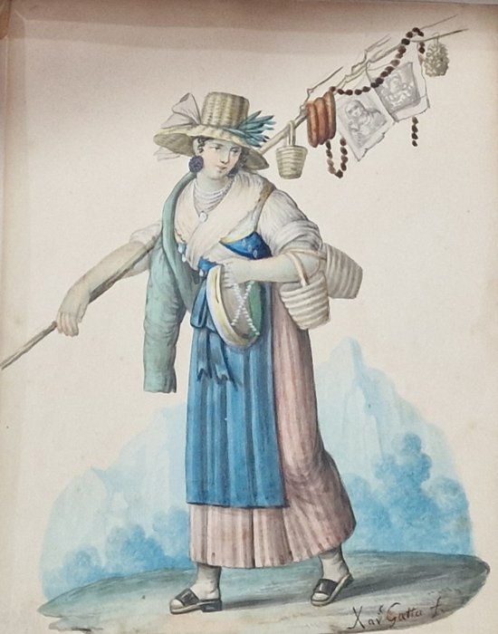 Saverio della Gatta (1758-1828) - Costume napoletano ritorno da Montevergine