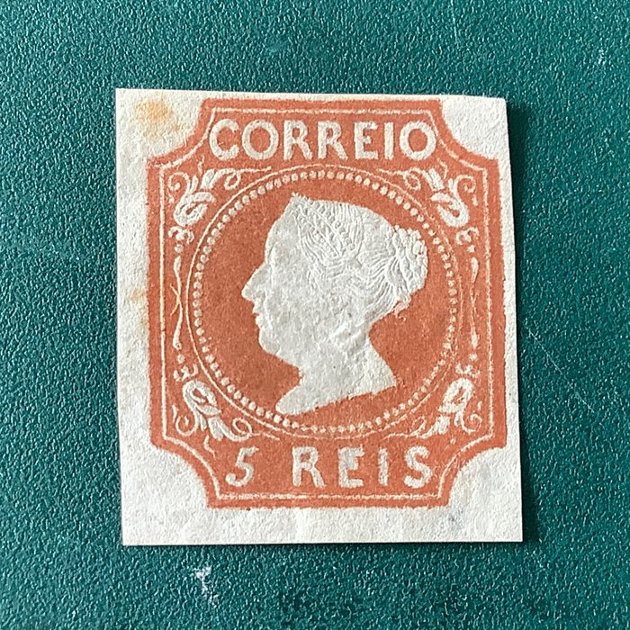 Portugal 1853 - 5 Reis D. Maria II - fotocertifikat Da Mota - Mundifil 1