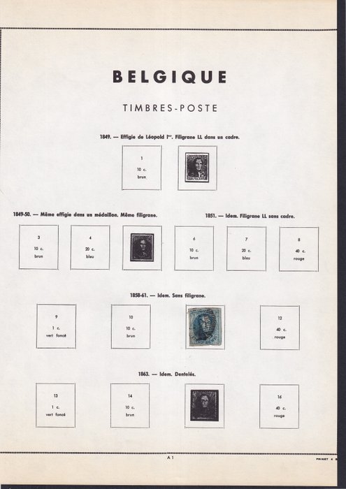 Belgien 1850/1965 - Restsamling med en række bedre serier fra slutningen af 1950'erne til begyndelsen af 1960'erne