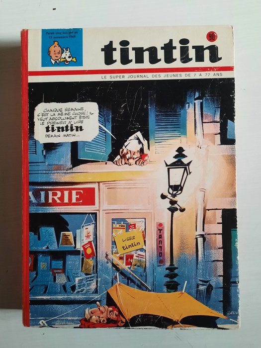 Tintin (magazine) - Recueil N°90 - 1 Album - Første belgiske udgave - 1968