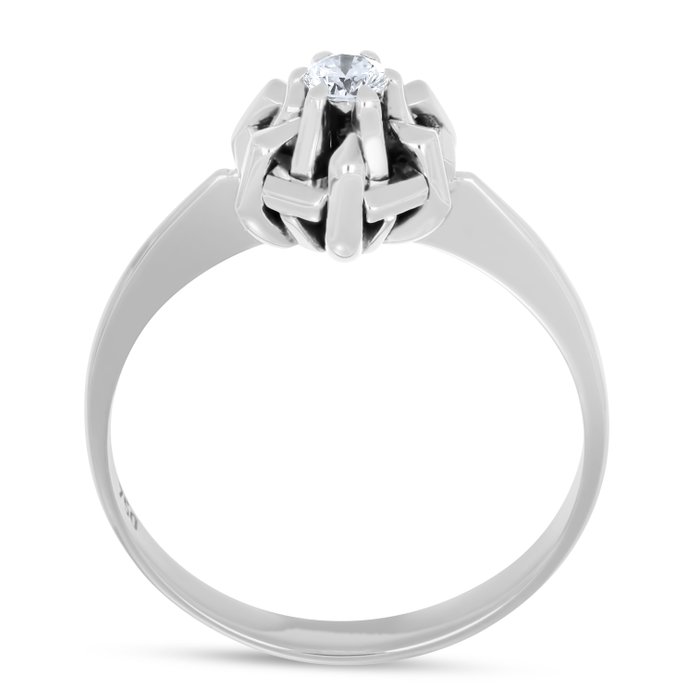 Ring - 18 kraat Hvidguld -  0.08ct. tw. Diamant (Natur)