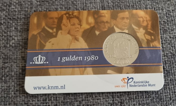 Holland. 1980 2 coincards, (1 Gulden, 1 Rijksdaalder)  (Ingen mindstepris)