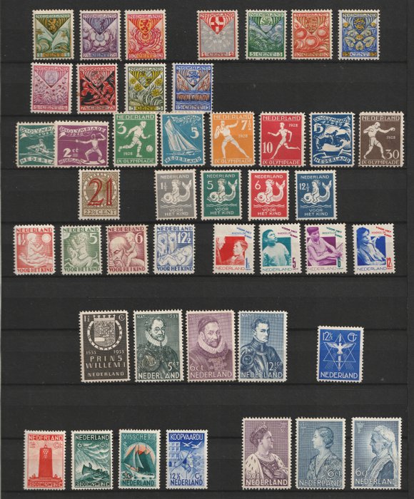 Holland 1925/1940 - samling af komplette serier - tussen NVPH 166/168 en 350/355