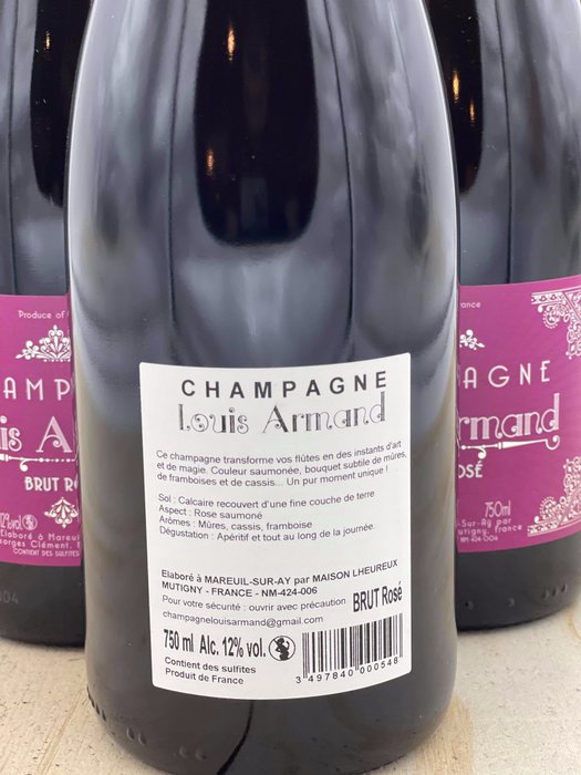 Louis Armand, Brut - Champagne Rosé - 6 Flasker (0,75 L)