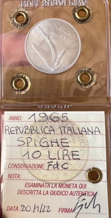 Italien. 10 Lire 1965 "Spighe"  (Ingen mindstepris)