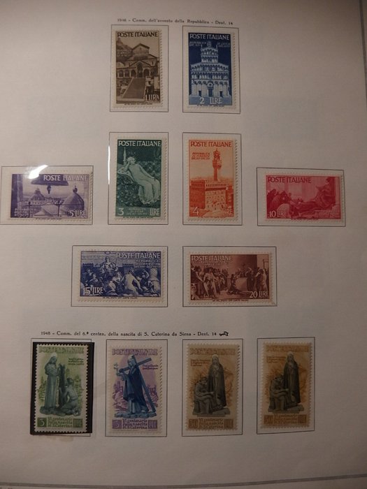 Italienske Republik 1945/1952 - Valg af værdier. Ny MNH** (få MLH*-værdier)