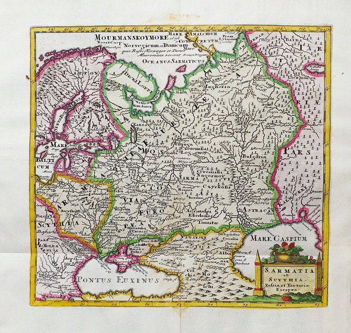 Europa - Rusland / Sortehavet / Ukraine / Krim; John Senex / Philip Cluverius - Sarmatia et Scythia, Russiae et Tartaria Europea - 1701-1720