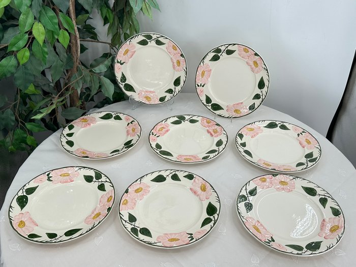 Villeroy  Boch Wild Rose 8-tlg, Teller -Set Handgemalt, Vintage - Tallerken - Porcelæn