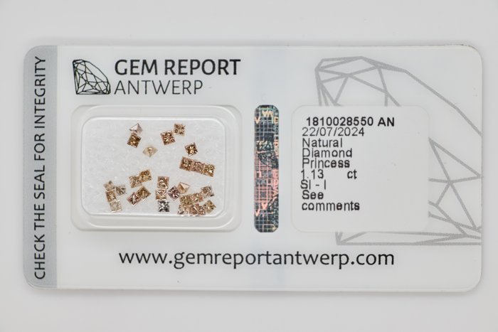 Ingen mindstepris - 29 pcs Diamant  (Naturfarvet)  - 113 ct Blandet brun - I3 SI1 - Gem Report Antwerp (GRA)