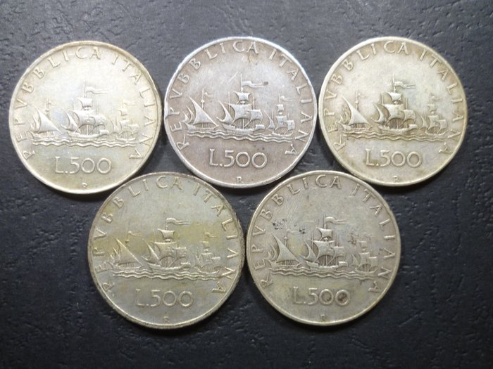 Italien. 500 Lire/ 1000 Lire 1958/1970 (25 monete) - 0.835 silver coins