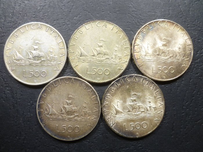 Italien. 500 Lire/ 1000 Lire 1958/1970 (25 monete) - 0.835 silver coins