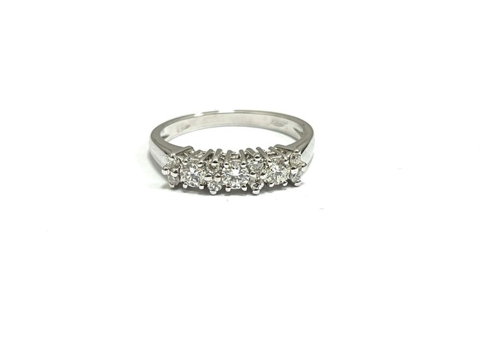 Alliancering - 18 kraat Hvidguld -  070ct tw Diamant (Natur)