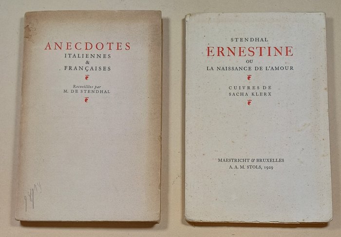 Stendhal /J Buckland Wright et Sacha Klerx - Anecdotes Italiennes  Françaises  Ernestine ou La Naissance de l'Amour - 1929-1932