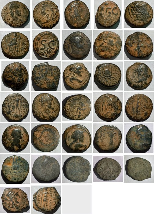 Romarriket. Multiple Lot of 16 various bronze coins Including Roman Provincial and Imperial  (Ingen mindstepris)