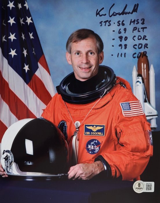 NASA-astronaut - Kenneth Cockrell Autograf, Foto med Beckett COA - 1990-2000