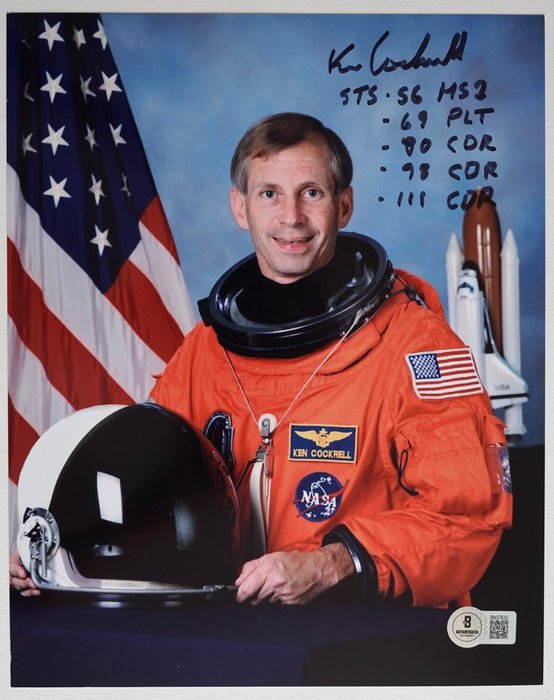 NASA-astronaut - Kenneth Cockrell Autograf, Foto med Beckett COA - 1990-2000