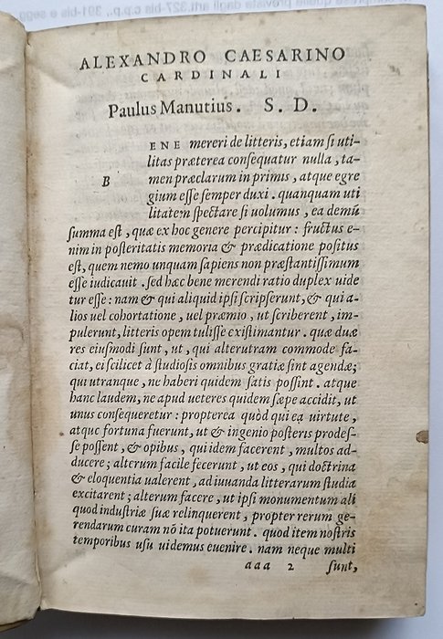 Marco Tullio Cicerone - Orationum pars III cum correctionubus Pauli Manutii - 1559