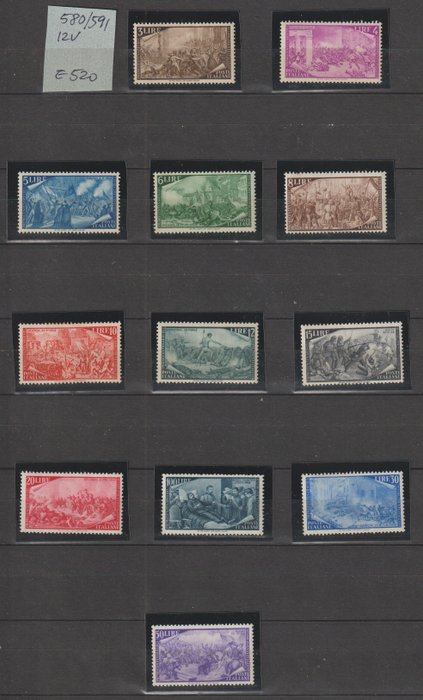 Den Italienske Republik 1949 - Risorgimento-serien - cat sassone580-591