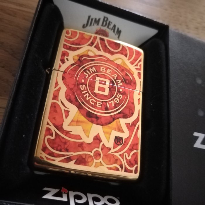 Zippo - "Metallic" Jim Beam Special Edition - Coolectors golden Brass Case - absolutely new - Lommelighter - Stål (rustfrit)