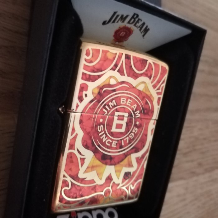 Zippo - "Metallic" Jim Beam Special Edition - Coolectors golden Brass Case - absolutely new - Lommelighter - Stål (rustfrit)