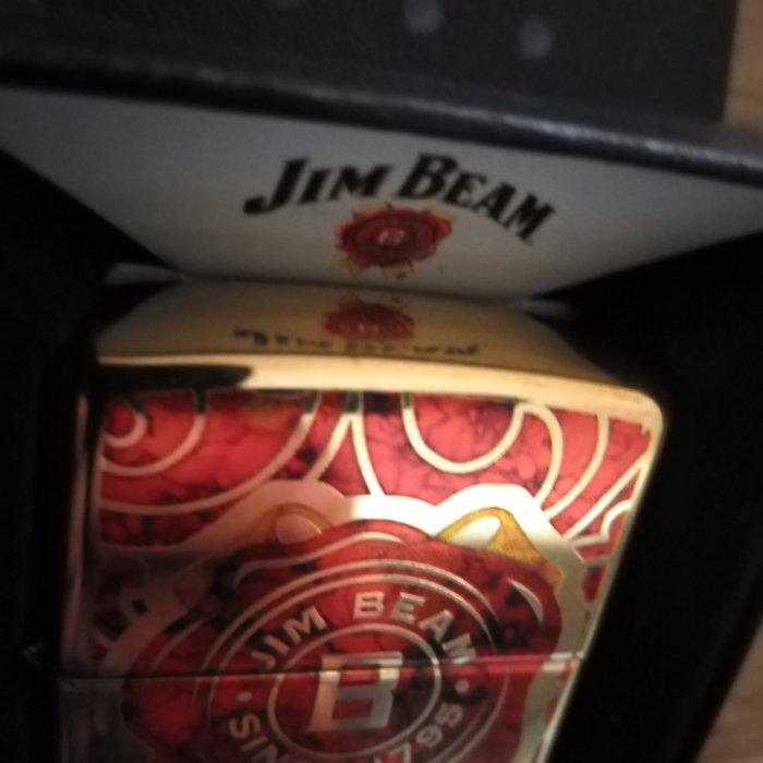 Zippo - "Metallic" Jim Beam Special Edition - Coolectors golden Brass Case - absolutely new - Lommelighter - Stål (rustfrit)