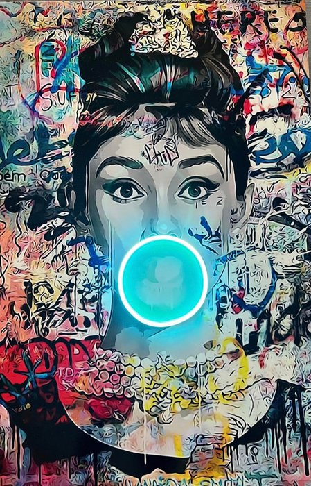 LEDMansion (1995) - Audrey Hepburn Bubblegum Led Wall Art