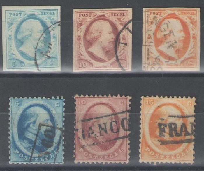 Holland 1852/1864 - Kong Vilhelm III - NVPH 1/3 + 4/6