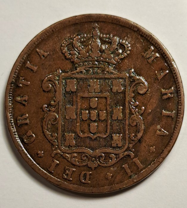 Portugal. D. Maria II (1834-1853). 20 Reis XX Reis -1853  (Ingen mindstepris)