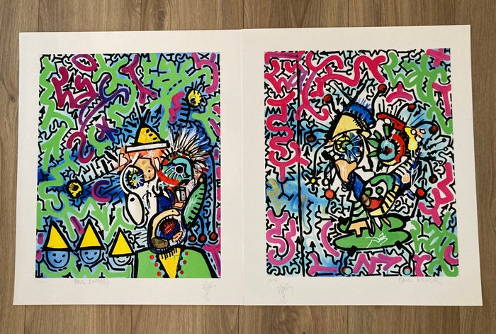 Angel Ortiz / Paul Kostabi - Serie of 4 giclee prints from 2021