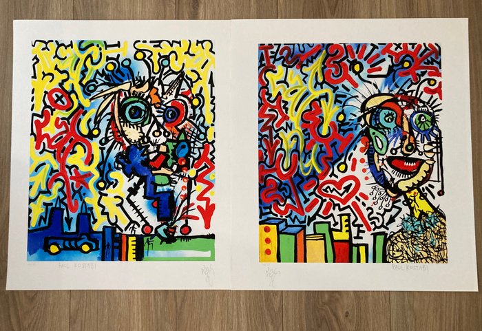 Angel Ortiz / Paul Kostabi - Serie of 4 giclee prints from 2021