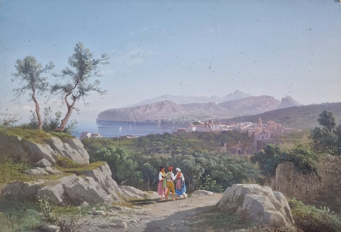 Guglielmo Giusti (1824-1916) - Veduta di Sorrento