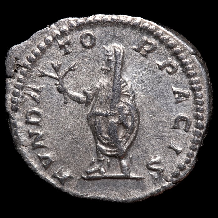 Romarriket. Septimius Severus (AD 193-211). Denarius Roma - FVNDATOR PACIS  (Ingen mindstepris)