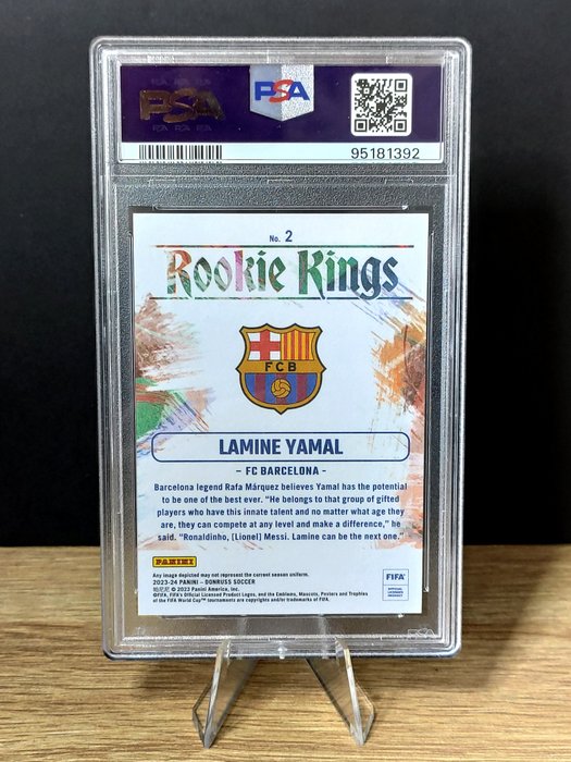 2023/24 Panini Donruss Fifa Lamine Yamal Rookie Kings PSA 10 Graded card