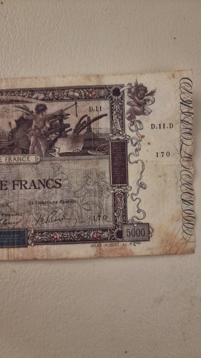 Frankrig. - 5000 francs 1918 - Pick 76