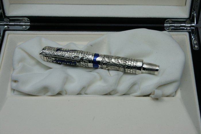 Urso - Roller Mezuzah in argento 925 smalti e zaffiro sulla cupola edizione limitata - Rollerpen