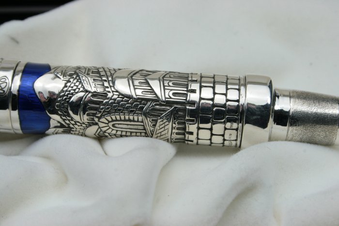 Urso - Roller Mezuzah in argento 925 smalti e zaffiro sulla cupola edizione limitata - Rollerpen