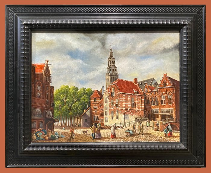 École Européene (XX) - Amsterdam: Oudezijds Voorburgwal (D'après Van der Heyden)