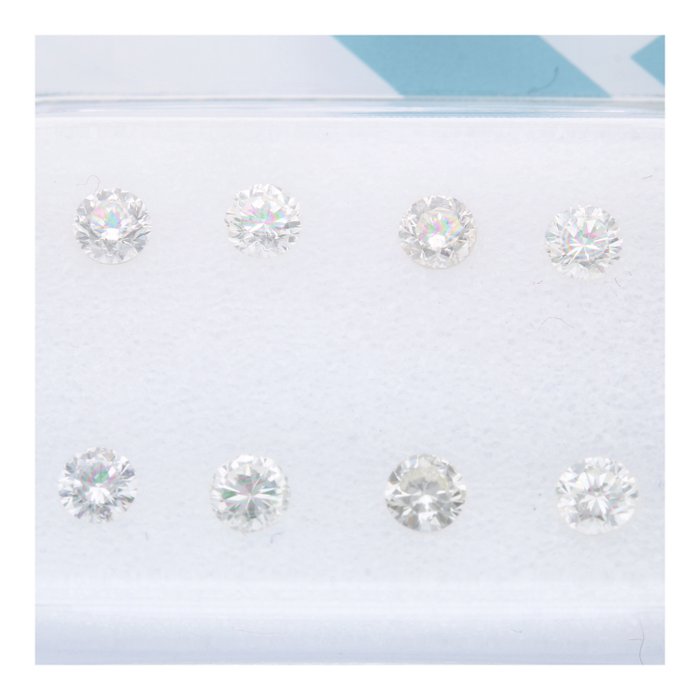 Ingen mindstepris - 8 pcs Diamant  (Natur)  - 0.54 ct - Rund - J - SI1 - International Gemological Institute (IGI)