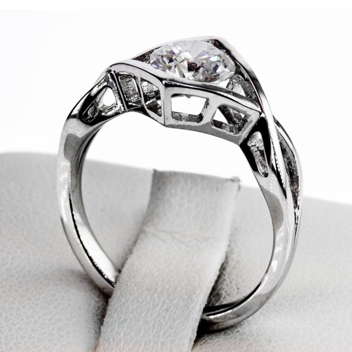 Ingen mindstepris - Forlovelsesring - 14 karat Hvidguld -  1.02ct. tw. Diamant (Natur)