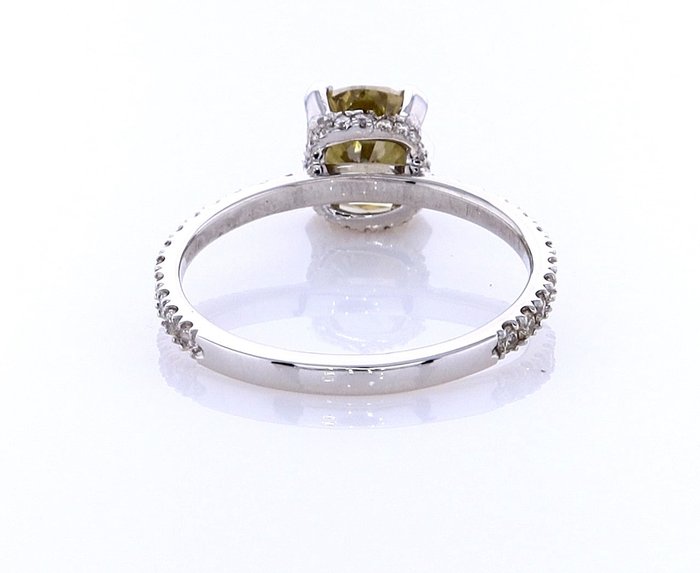 Ring - 14 karat Hvidguld -  178ct tw Diamant (Naturfarvet) - Diamant