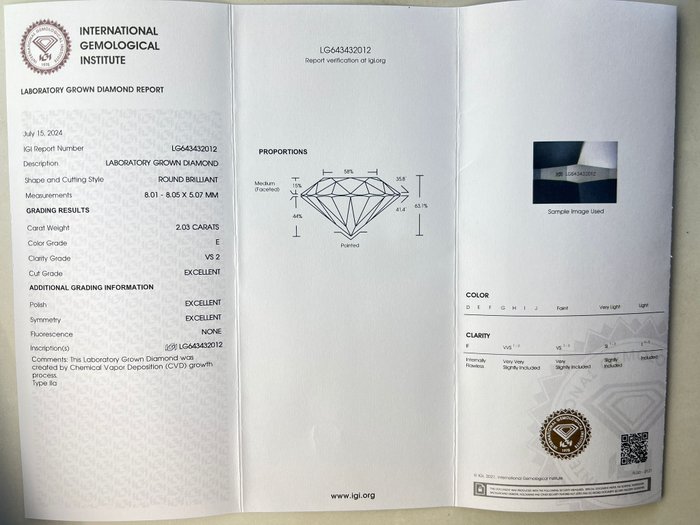 Ørestikkere - 18 kraat Hvidguld -  4.03ct. tw. Diamant (Laboratoriedyrket)