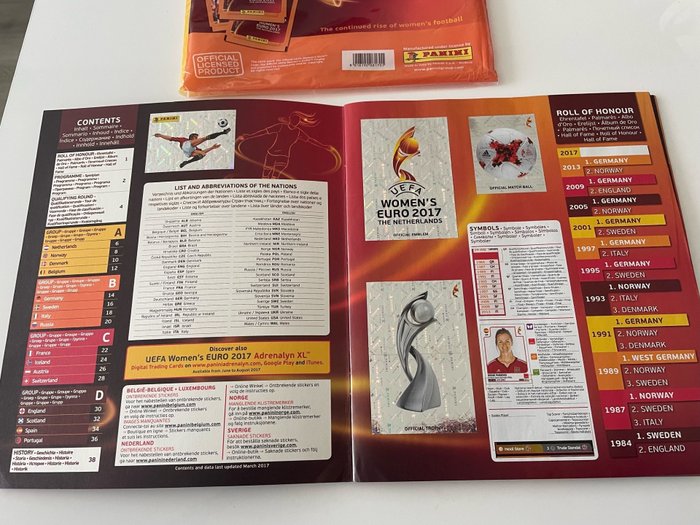 Panini - Women's Euro 2017 The Netherlands - Empty Album + Complete Album