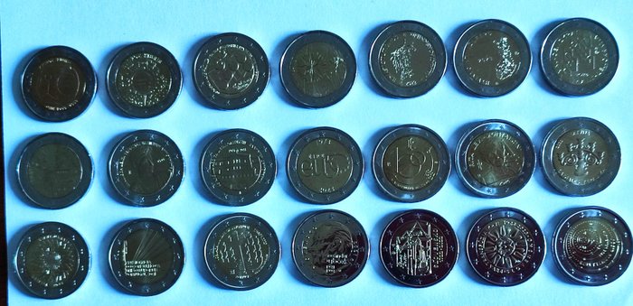 Europa. 2 Euro 2009/2024 (21 monnaies)  (Ingen mindstepris)